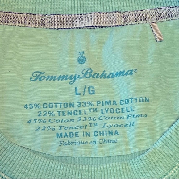 TOMMY BAHAMA Tobago Bay Crewneck Sweatshirt Pima coton, aqua blue, size L - Picture 10 of 12